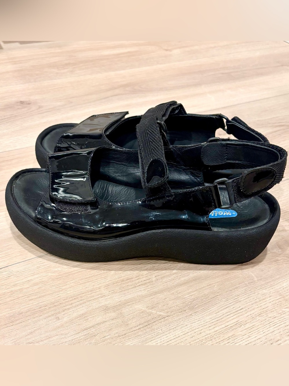 Wolky Black Patent Platform Sandals - Women’s EU 38/US 7.5